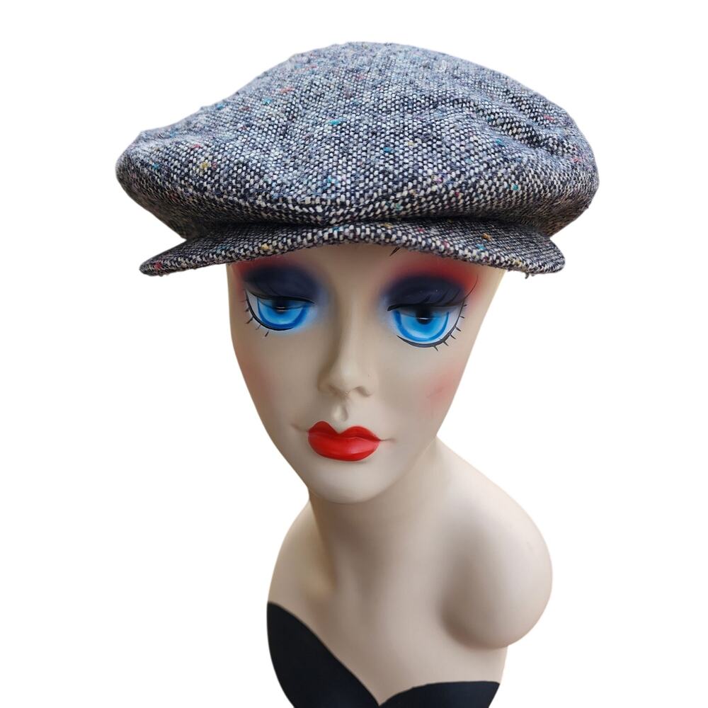 Thinsulate Vintage Tweed Wool Newsboy Cap Snap up Expandable USA Streetwear